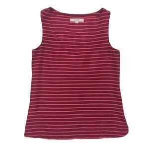 LOFT Red Orange Striped Top XS